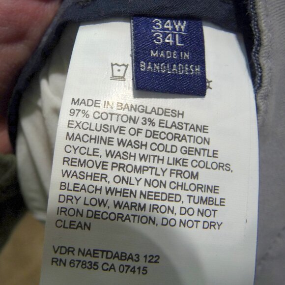 NAUTICA CLIPPPER CHINO PANTS 34X34 GRAY - Picture 12 of 12